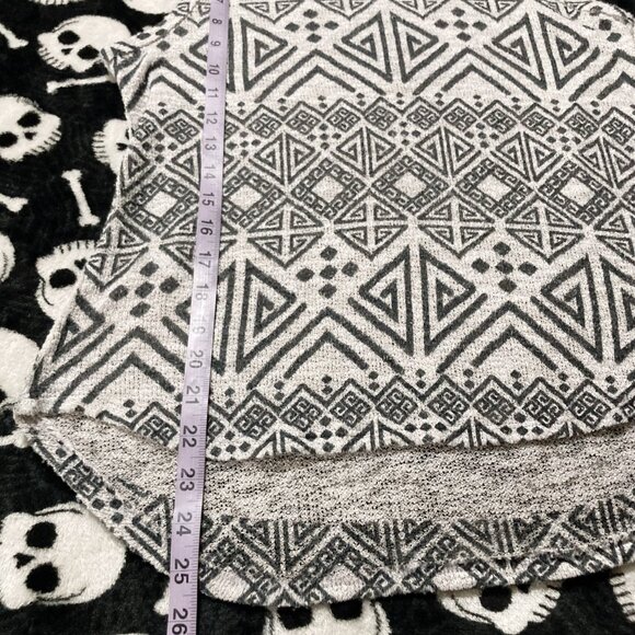 GINGER G Grey geometric print knit tank top ~ Art Deco inspired XS SMALL top - Picture 7 of 13